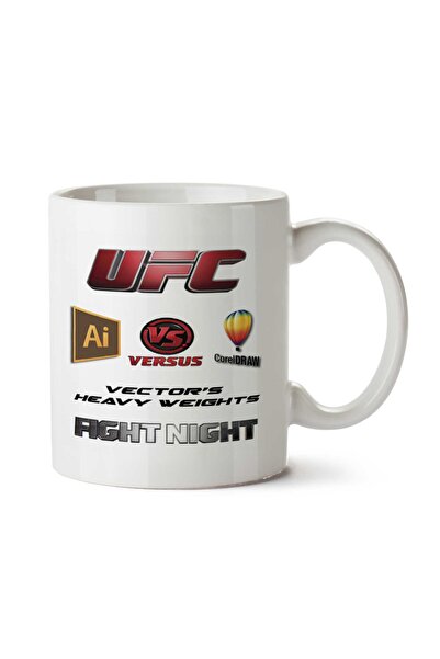 ART HEDİYE UFC DESIGNERS Coreldraw Vs Ai Fight Night Two Side Printed Mug