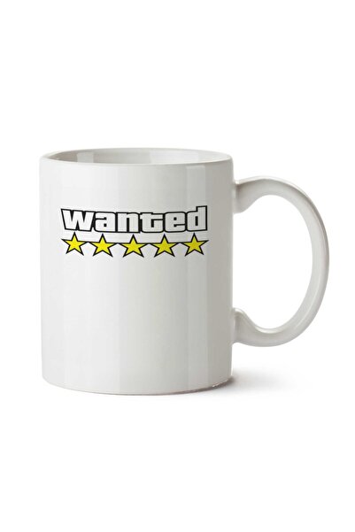 ART HEDİYE كوب مطبوع على الجانبين من Wanted GTA Five Stars