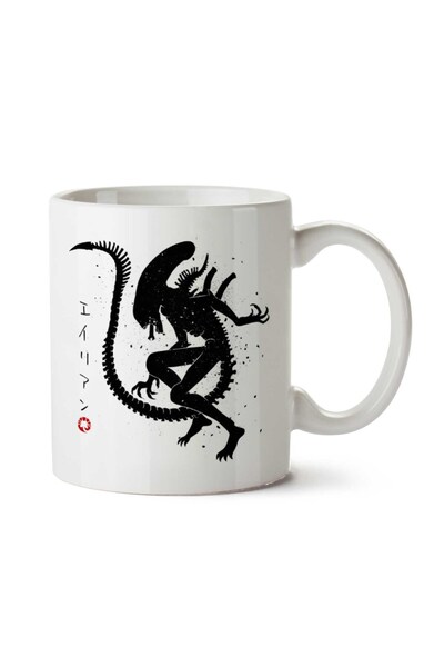 ART HEDİYE كوب مطبوع على الجانبين من Alien Japan Hunter