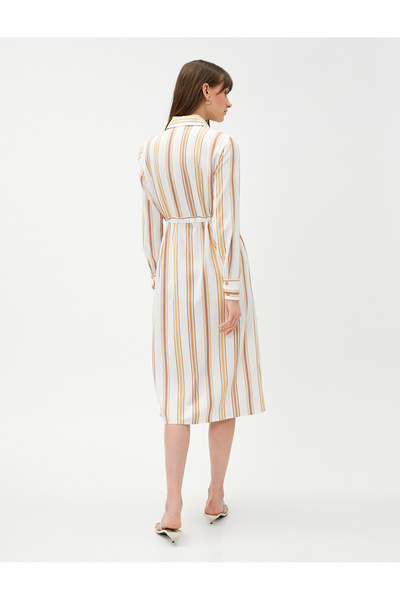 Koton Πουκάμισο Φόρεμα Μίντι Μήκος Μαζική Μέση