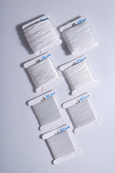 Eskişehir hobi sanat 10 Metre 7 Ölçü Tesbih Ipi Seti 0.2 Mm 0.3 Mm 0.4 Mm 0.5...