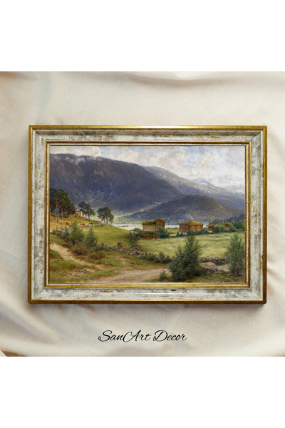 Sanart Pictură de epocă cu cadru, pictură în ulei, pictură înrămată, decor ar...