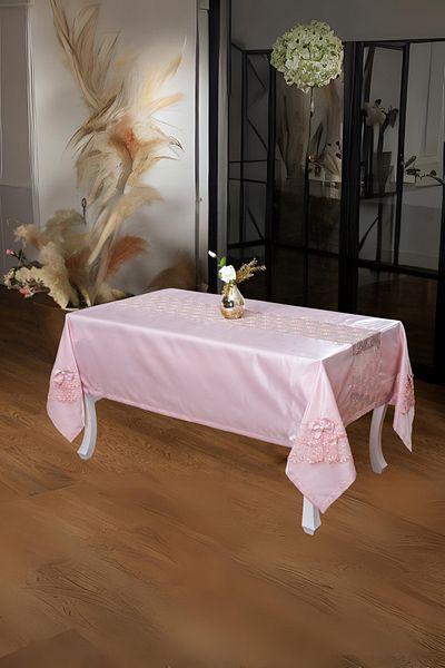Finezza Elegant Luxury Lace Monorail Fabric Powder Tablecloth 170x230 Cm - 1025