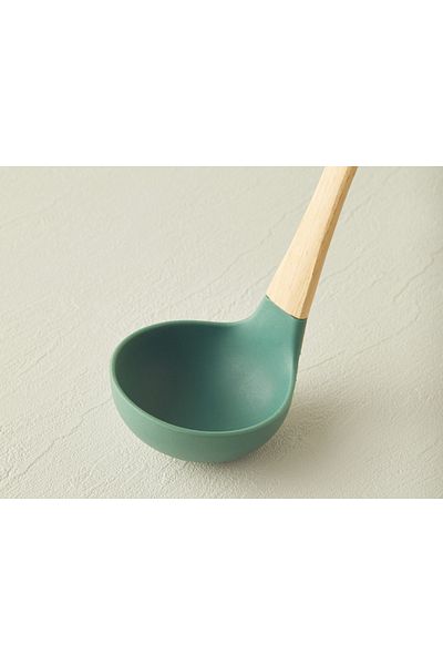 English Home Liana Ladle Silicone Ladle Serving Utensil Dark Green