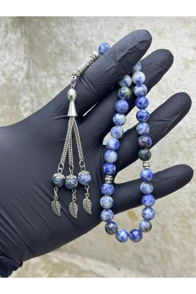 grs oyuncak Doğaltaş Tesbih Sodalit Taşı 33'lük Erkek Tesbihi