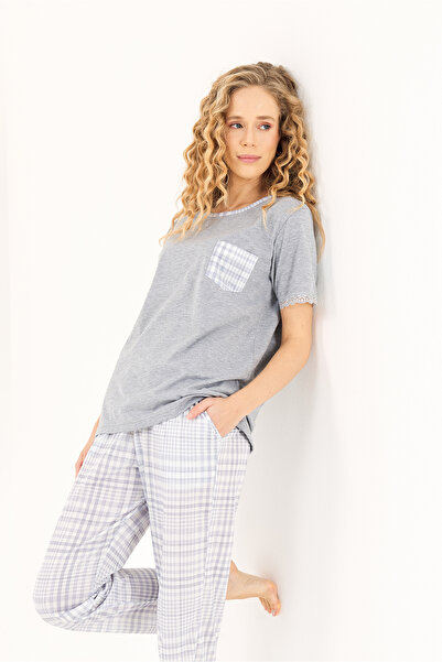 Yeni İnci ÇİZGİLİ VİSKON 2'Lİ KADIN PİJAMA TAKIMI