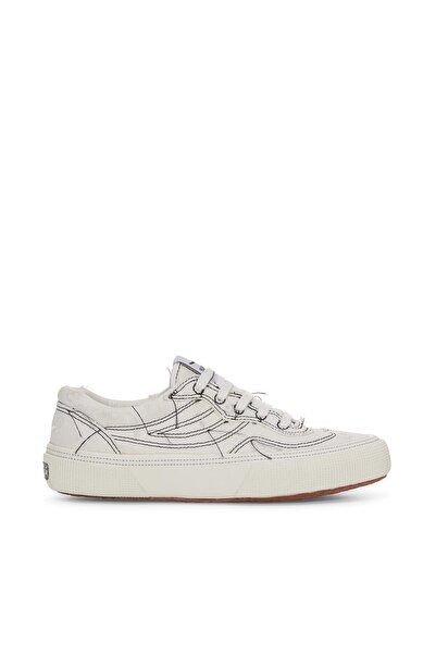 Superga 2941 Revolley Distressed Stone Washed Unisex Beyaz-siyah Bileksiz Sneaker