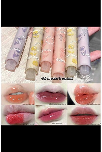 ABETE Kore Tarzı Jelly Florette Parlak Kalp Şekilli Ruj Seti