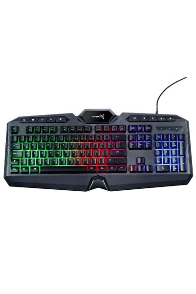 TURBOX Tr-gk102 Usb Kablolu Gaming Standart Q Rainbow Aydınlatma Multimedia Klavye