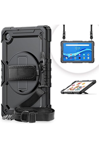 UnDePlus Lenovo Tab M10 3. Nesil Tb-328fu T610 Kılıf Defender Askılı Pars Cas...