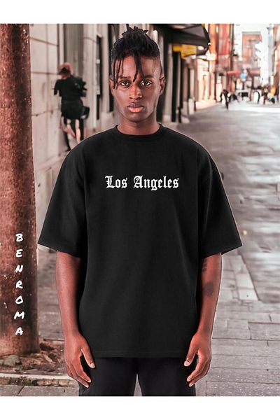 BENROMA 1 προϊόν είναι δώρο για αγορές 6 και άνω Los Angeles Printed Oversize Unisex T-shirt