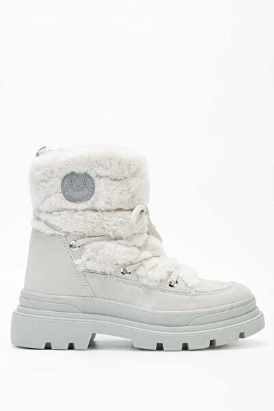 Tamer Tanca EFFETRE Kadın DERI/KURK Buz Beyazı Kar Botu