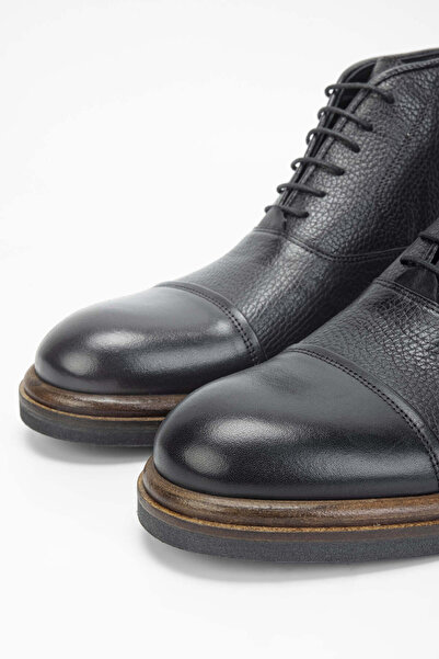 Tamer Tanca Erkek Hakiki Deri Siyah Casual Bot