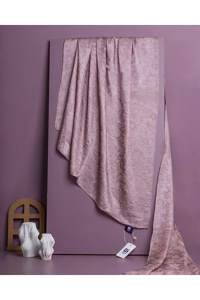 Scarf Shiny Jacquard Flower Pattern Shawl - Powder Mink -