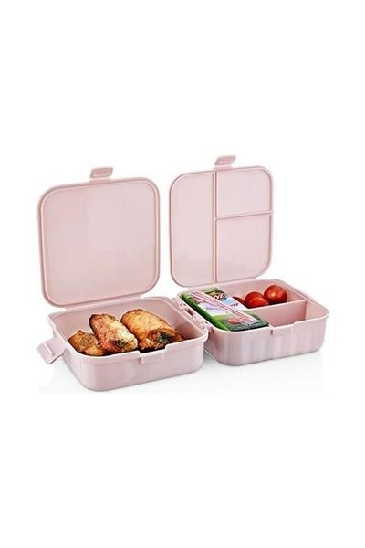 HOMENIVA 3-Compartment Pink Lunch Box - Food Storage Container