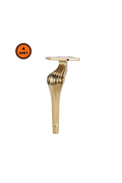 EYM 4 Adet Ottoman Lüx Metal Ayak 16 cm Altın Mobilya Koltuk Ayağı