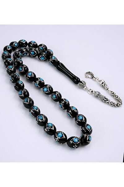 ANDİYANORA HAKİKİ ERZURUM OLTU TAŞI TESPİH,HEDİYELİK GÜMÜŞ İŞLEMELİ TESBİH