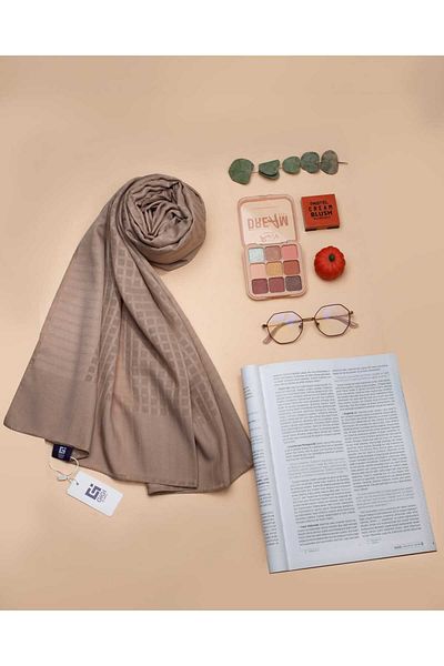 Scarf Ζακάρ Μίνι Τετράγωνο Σάλι Σιφόν - Βιζόν -