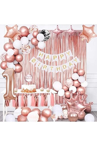 Bkmc Rose Gold King with Crown, 76cm Rose Gold Age Birthday Party Set Birthda...