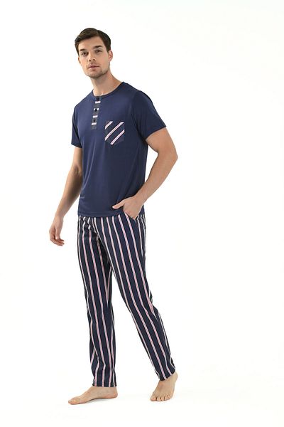 Yeni İnci STRIPED VISCOSE MEN'S PAJAMAS SET