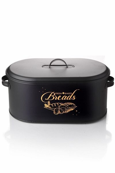 TOPTANFONİ 2-Piece Metal Kitchen Set Metal Bread Basket with Compartments Metal Potato Onion Holder Black