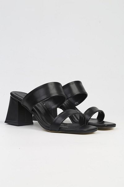 Pierre Cardin ® |   PC-53007- 3691 Μαύρες γυναικείες παντόφλες με τακούνι