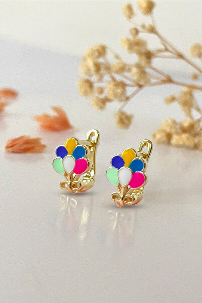 goldberia Renkli Balonlar Gümüş Çocuk Küpesi