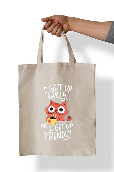 remonz Τσάντα Cat Printed 100% Cotton 35x38 cm