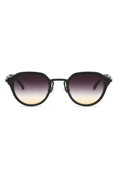 Angel Eyes Oval Design Black Frame Black Gradient Glass Women's Sunglasses