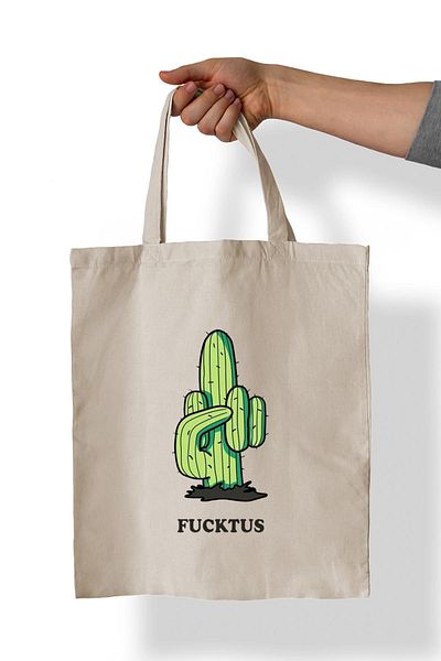 remonz Τσάντα Cactus Printed 100% Cotton 35x38 cm υφασμάτινη τσάντα
