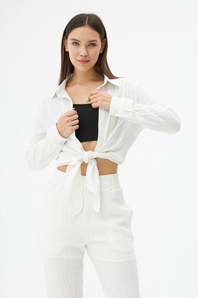Laluvia Hemd-Hosen-Set aus natürlichem Seersucker