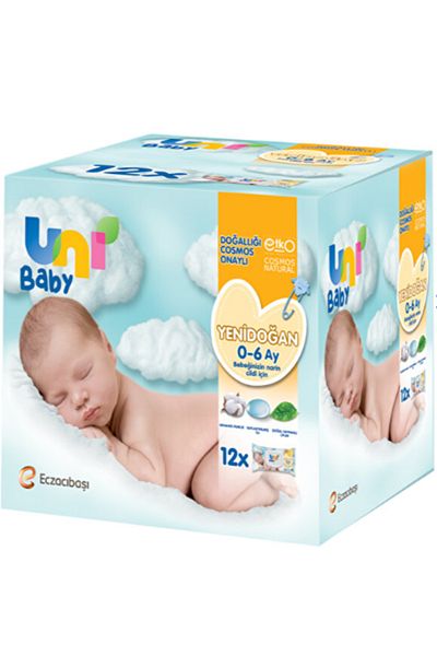Uni Baby Newborn Wet Wipes 12 Pack