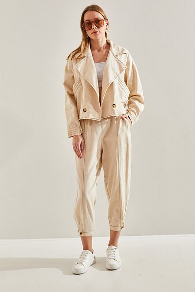 Bianco Lucci Women's Linen Double Suit