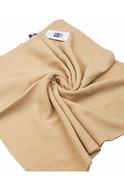 Scarf Λινό Κασκόλ Crinkle - Ρεβύθι - 100x100 εκ