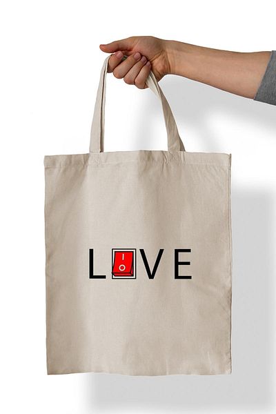 remonz Love Printed 100% Cotton 35x38 cm Υφασμάτινη τσάντα