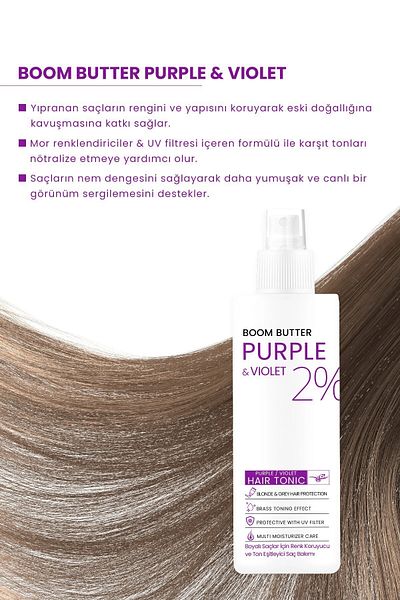 BOOM BUTTER Color and Hair Structure Protective Purple Purple Hair Tonic 150ML