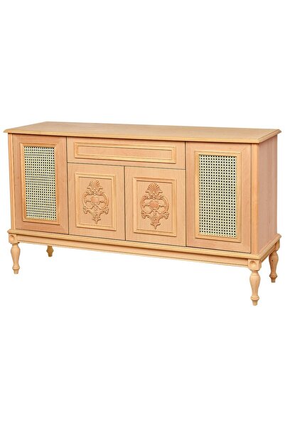 ROYS AHŞAP 4140 Masif Ham 150 Cm Madalyon Hasırlı Konsol