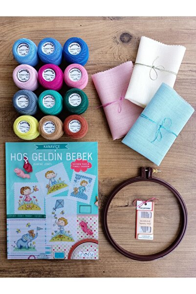 fabricorg هدية كتاب الترحيب بالطفل عبر الغرز - مجموعة إيتامين