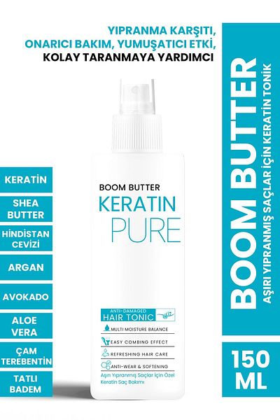BOOM BUTTER Keratin Tonic for Excessive Damaged Hair 150ML