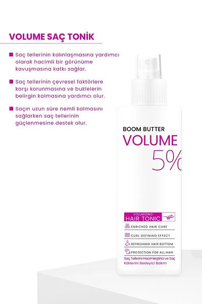 BOOM BUTTER Volume Hair Tonic for Weak Thin Strands Hair 150ML
