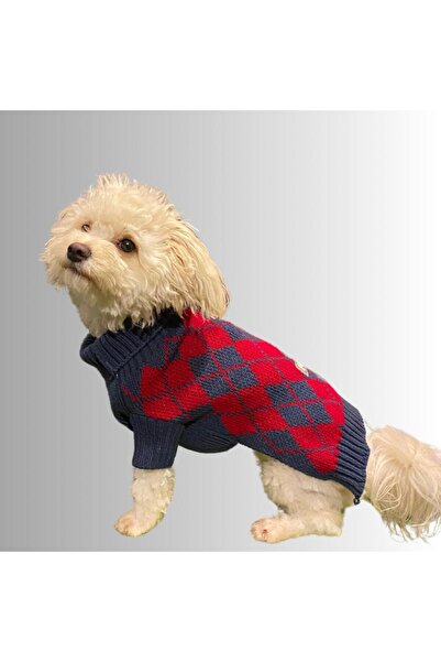 MİNİŞ PET BUTİK Miniş Red Diamond Small Dog Sweater
