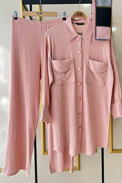 modabirsen Σετ μεσογειακής ενδυμασίας με διπλές τσέπες, ροζ