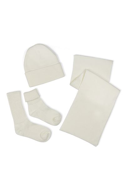 nettofit Γυναικείο χειμωνιάτικο μάλλινο κασκόλ Beanie κάλτσες Σετ Κασκόλ+Beanie+2 ζευγάρια κάλτσες