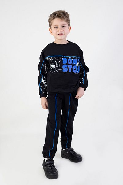 Harika KIDS Boy's Don't Stop Printed Knitted Basic Tracksuit Set