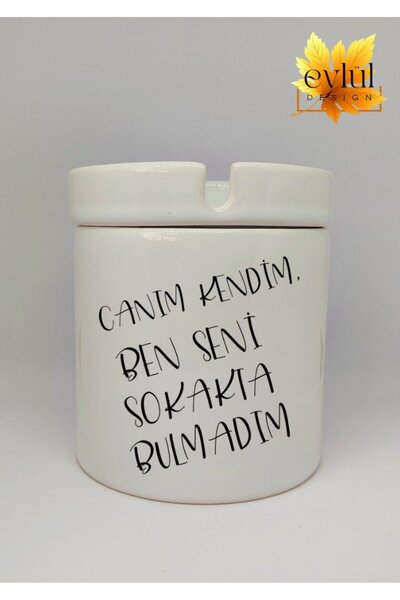 Eylül Design ملاحظة لنفسي تصميم خاص منفضة سجائر سيراميك مطبوعة بدون رائحة