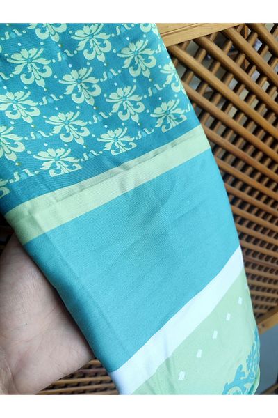 CollessiaHome 100% Cotton Satin Double Fitted Patterned Elastic Sheet Set Sheet Set - Green
