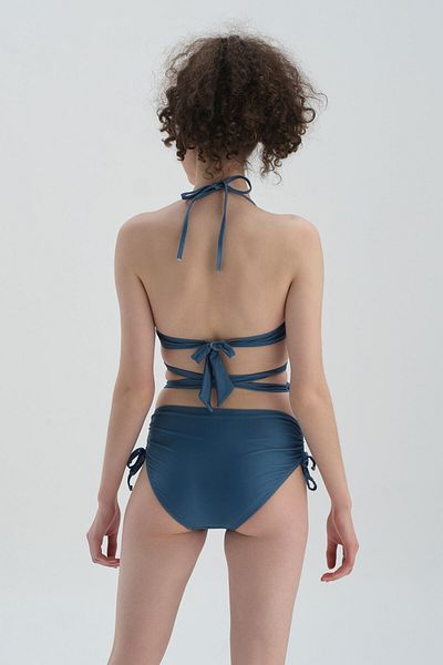Dagi Marineblaue Bikinihose mit seitlichem Kordelzug