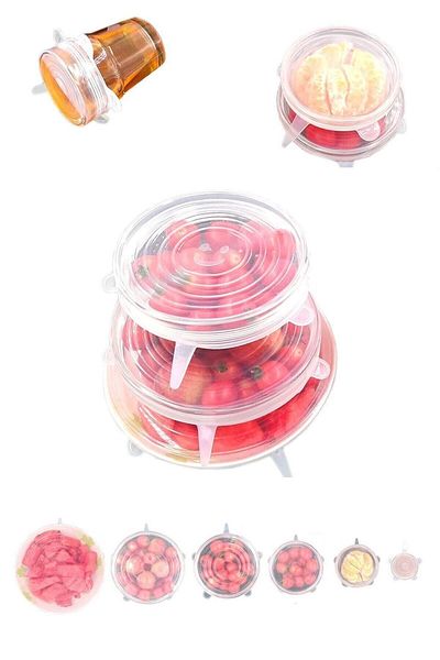 TOPTANFONİ 6-Piece Silicone Stretch Cover - Maintaining Freshness