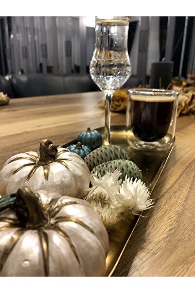 Reynes Balkabağı Dekor 4'lü Set Beton Kabak Obje Kabak Renkli Biblo Balkabağı Süs Ev Dekorasyon