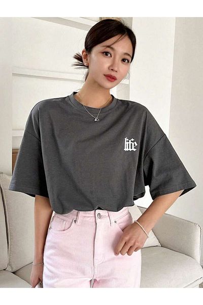 AFROGİYİM Μπλουζάκι Unisex Life Attitdude Μπροστινό Πίσω Τυπωμένο Oversize